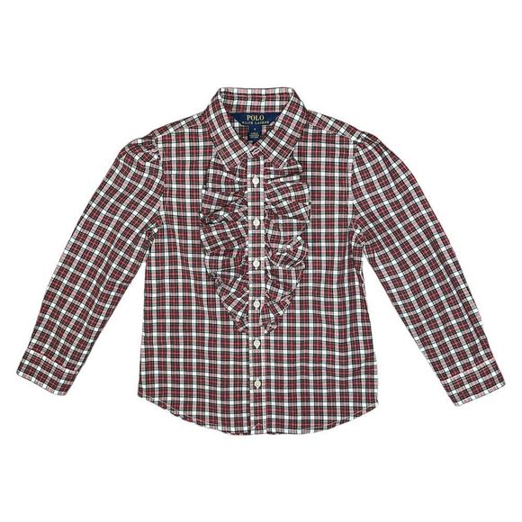 Polo Ralph Lauren Ruffle Plaid Shirt 5 - Picture 4 of 6